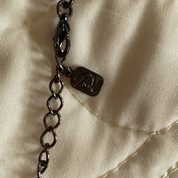 Vintage Costume Jewelry Glass Cross Necklace - Picture 4 of 4